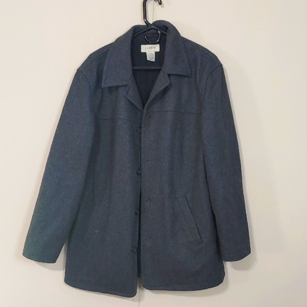 J. Crew Men's Gray Wool Blend Pea Coat Size M